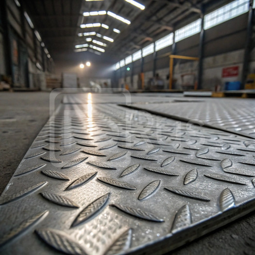 Лист стальной оцинкованный рифленый ромб 4 мм Ст3кп ГОСТ 8568-77 г/к