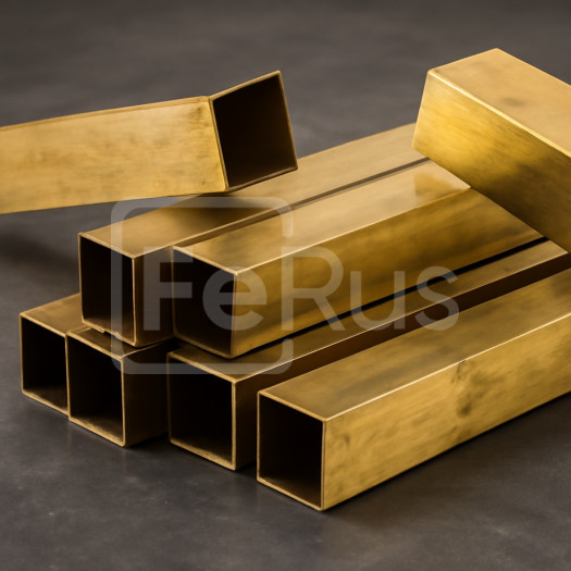 Труба бронзовая профильная 8х8х1 мм БрАЖ9-4 ГОСТ 1208-90